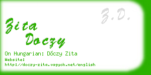 zita doczy business card